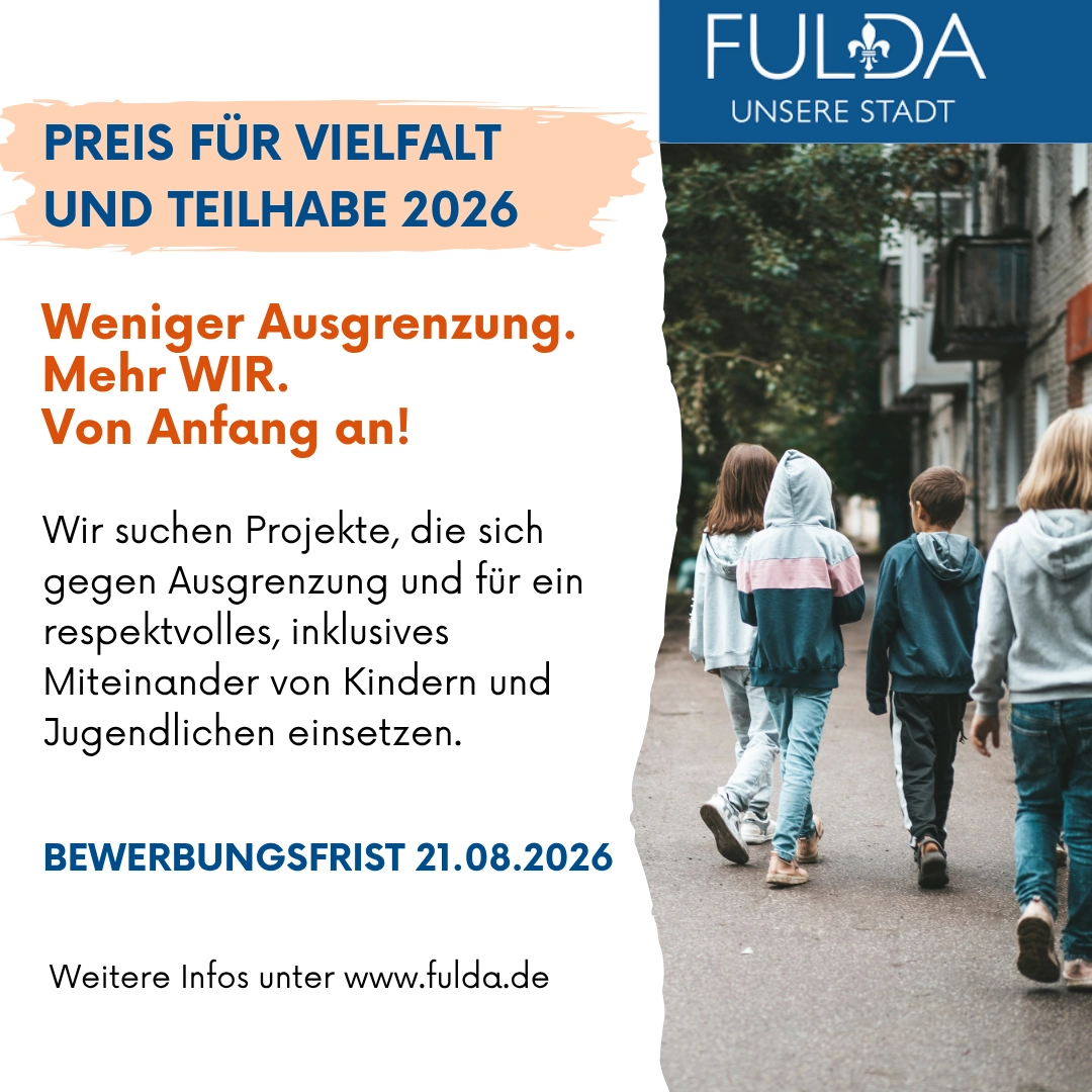 Flyer zum Preis für Vielfalt und Teilhabe der Stadt Fulda 2026
